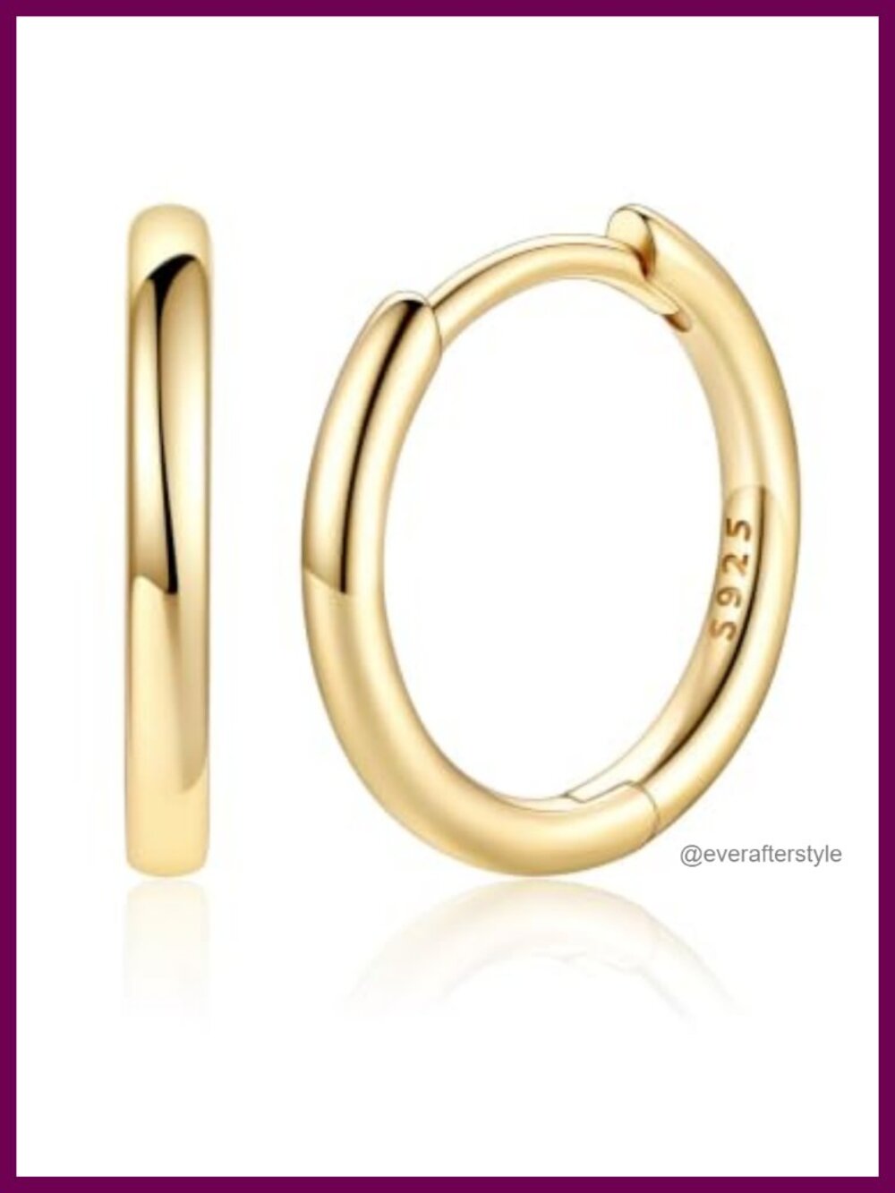 14K Gold Plated Small Hoop Earrings 10MM Huggies Hypoallergenic